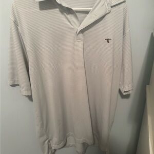 Men's Striped Polo Shirt - White